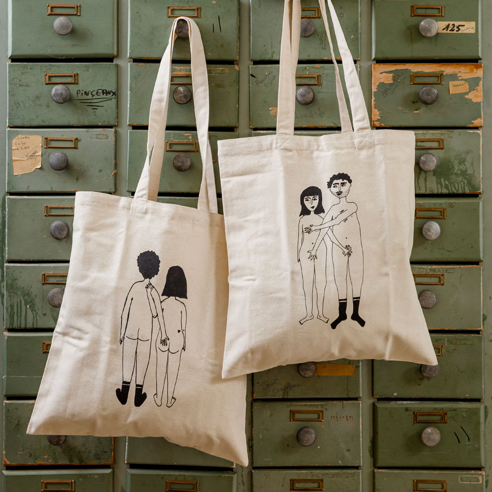 Tote Bag Liebespaar von vorne – SiRiPiRi